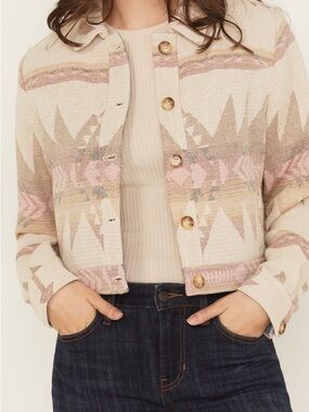 Idyllwind Beige & Blush Aztec Utility Jacket